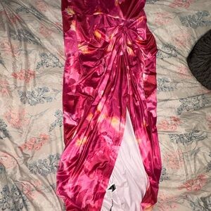 SHEIN Pink and Orange Midi Dress